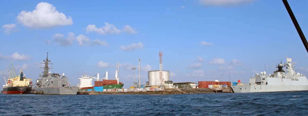 Asian ships in transit in Djibouti
